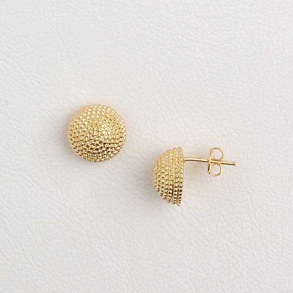 Plain Ball Stud Earrings in Yellow Gold Filled