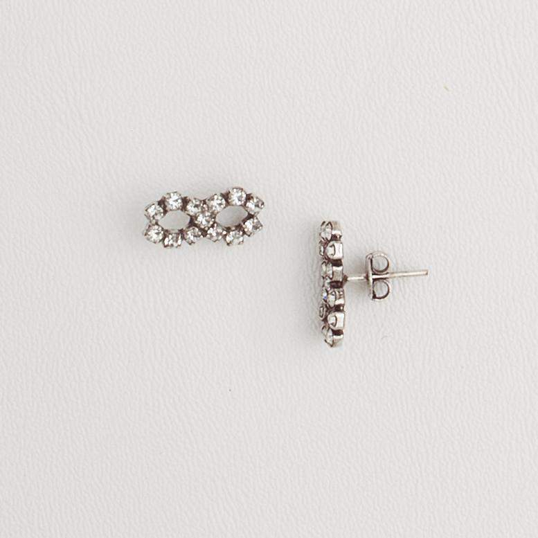 Infinity Earrings in White Gold Filled with Gemstones