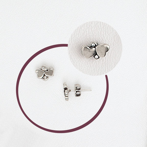Hearts Earrings in White Gold Filled with Gemstones