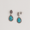 Earrings in White Gold Filled with Turquoise Gemstones