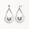 Fan Earrings in Aged White Gold Filled