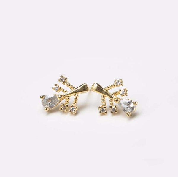 Brooches Earrings in Gold Filled with Gemstones