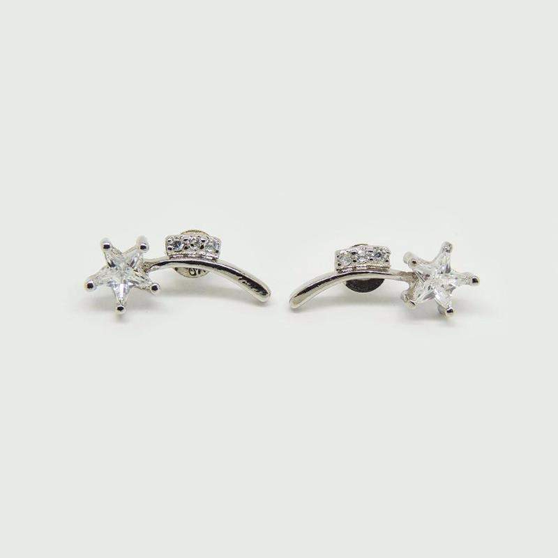 Shooting Stars Earrings in White Gold Filled with Geamstones