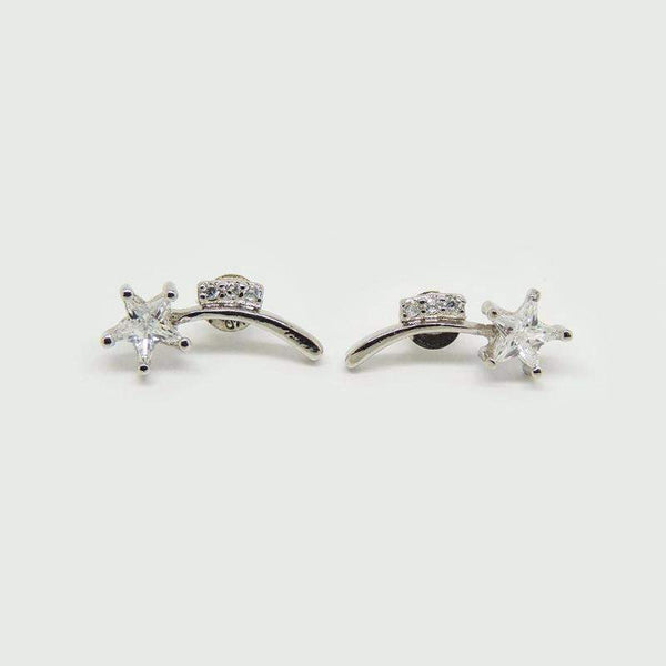 Shooting Stars Earrings in White Gold Filled with Geamstones