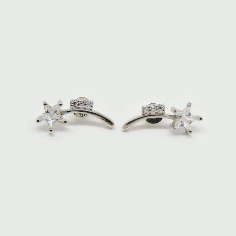 Shooting Stars Earrings in White Gold Filled with Geamstones