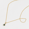 Necklace in 14k Yellow Gold Filled Green Gemstone Pendant