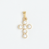 Cross in 14k Yellow Gold Filled Pendant & Clear Gemstones Link Chain