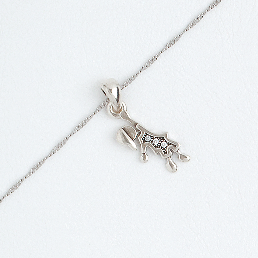 Boy Hanging Clear Gemstones 14k White Gold Filled Pendant