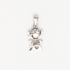 Necklace Boy/Girl Pendant with Heart in White Gold Filled