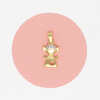 Necklace Boy/Girl Pendant with Heart in Yellow Gold Filled