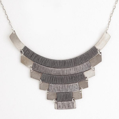 Choker in Aged White Gold Filled Weave