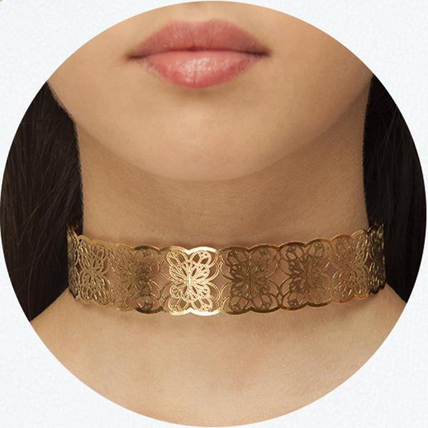 Choker Cut Out in Aged Gold Filled
