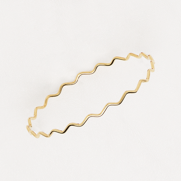 Zig Zag Bangle Bracelet in Yellow Gold Filled