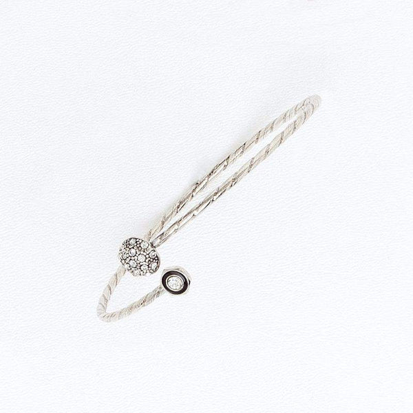 Bracelet in White Gold Filled with Half Fireball