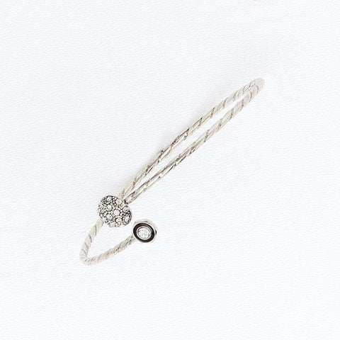 Bracelet in White Gold Filled with Half Fireball