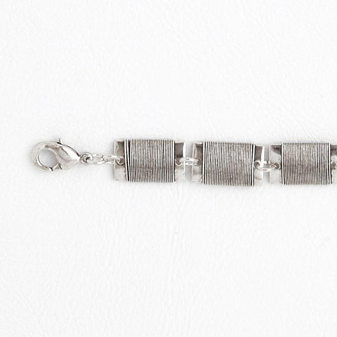 Weave Rectangles 14k Aged White Gold Filled Bracelet