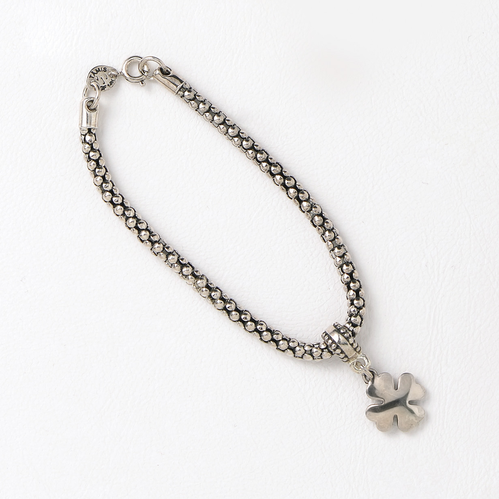Bracelet Clover Pendant in 14K White Gold Filled