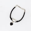 Braided Bracelet Heart in White Gold Filled with Druzy Pendant