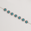 Bracelet in White Gold Filled with Turquoise Gemstones